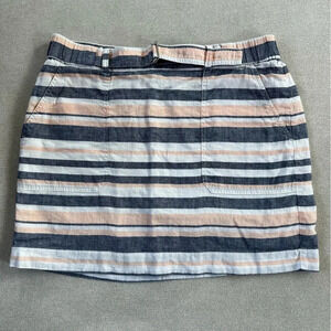 Banana Republic linen striped belted skirt. Size M.